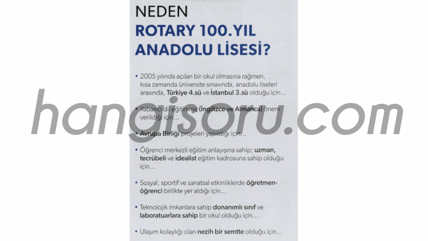 Rotary 100.Yıl Anadolu Lisesi